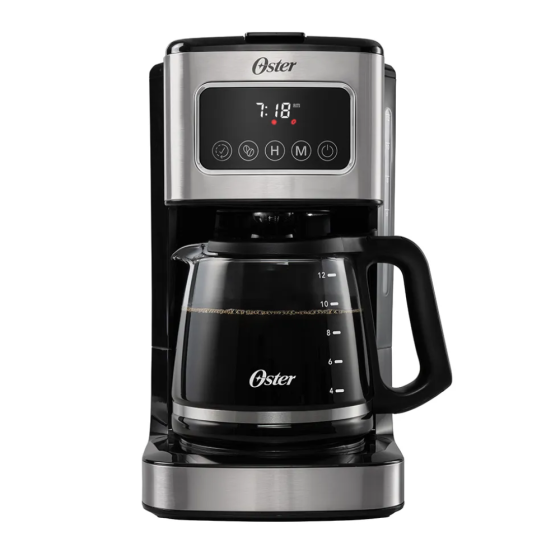 Cafetera Filtro Oster Programable Pantalla Táctil 12 Tazas - Plateado
